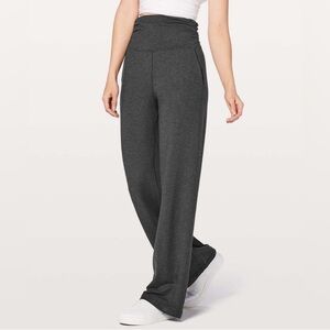 Lululemon Take It Easy Wide Leg Pants Heathered Black 31” Size 12